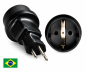 Preview: DINIC Stromadapter Brasilien auf Schuko CEE 7/3 Buchse, 3pin