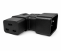 Preview: DINIC Netzadapter C19 auf C20 gewinkelt, YL-3318L IEC 60320-C19/20 seitwärts gewinkelt, links/rechts