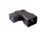 Preview: DINIC Netzadapter C19 auf C20 gewinkelt, YL-3318L IEC 60320-C19/20 seitwärts gewinkelt, links/rechts