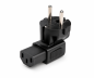 Preview: DINIC Netzadapter Schutzkontaktstecker auf C13 gewinkelter Kaltgerätestecker