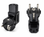 Preview: DINIC Netzadapter Schutzkontaktstecker auf C13 gewinkelter Kaltgerätestecker