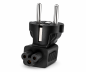 Preview: DINIC Netzadapter Schutzkontaktstecker CEE 7/7 auf C5 Stecker gewinkelt (Mickey Maus)