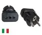 Preview: DINIC Stromadapter Italien Typ L Buchse auf Schuko CEE 7/7 Stecker