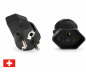 Preview: DINIC Reiseadapter, Stromadapter für Schweizer Netzkabel, 3-Pin