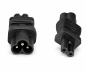 Preview: DINIC Netzadapter C6 / C7 Euro-8 Stecker, Adapter 3-pin auf 2-pin