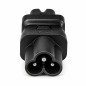 Preview: DINIC Netzadapter C6 / C7 Euro-8 Stecker, Adapter 3-pin auf 2-pin