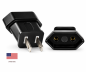 Preview: DINIC Reisestecker für Amerika USA u. Japan auf Euro, 2-Pin Netzadapter