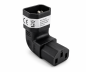 Preview: DINIC Netzadapter C13 auf C14 gewinkelt, YL-3212L-3 IEC 60320-C13/14 horizontal gewinkelt, oben/unten