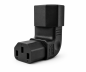 Preview: DINIC Netzadapter C13 auf C14 gewinkelt, YL-3212L-3 IEC 60320-C13/14 horizontal gewinkelt, oben/unten