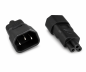 Preview: DINIC Netzadapter C14 Kaltgeräte-Buchse auf C5 Stecker