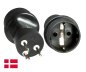 Preview: DINIC Reisestecker für Dänemark, 3-Pin Netzadapter, DK Adapter