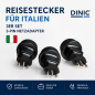 Preview: Stromadapter Italien CEE 7/3 auf ITA Typ L,3 Stück CEE 7/3 Buchse/ITA 3pin Stecker Typ L