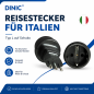Preview: DINIC Reisestecker für Italien, 3-Pin Netzadapter, Adapter IT