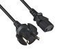 Preview: DINIC Netzkabel Europa CEE 7/17 auf C17, 1mm², Konturenstecker, VDE, 2m