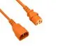 Preview: DINIC Warmgerätekabel C14 auf C15, 1mm², VDE, orange, IEC 60320-C14/C15, Verlängerung, 3,00m, orange