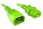 Mobile Preview: DINIC Kaltgerätekabel C13 auf C14, 0,75mm², Verlängerung, VDE, grün, Länge 1,00m