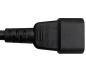Preview: DINIC Kaltgerätekabel C13-C14, Multi-Zulassungen, 1mm², VDE,UL,CCC,KC,SAA,PSE,UKCA, schwarz, 0,5m