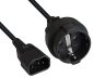 Preview: DINIC Netz Adapter Kabel C14 auf Schutzkontaktbuchse