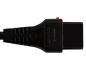 Preview: DINIC Netzkabel Schuko auf C19 locking, VDE, 1,5mm², Verriegelung, schwarz, 2m