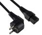 Preview: DINIC Netzkabel Schuko auf C13 mit Verriegelung, locking, 1mm², schwarz, 2m