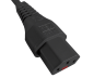 Preview: DINIC Netzkabel England UK Typ G 5A auf C13, locking, fused 5A, BSI, Verriegelung, 2m