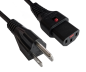 Preview: DINIC IEC Lock Netzkabel Amerika USA Typ B auf C13 locking, mit Verriegelung, schwarz, 2m