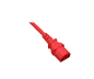 Preview: DINIC Netzkabel Europa CEE 7/7 90° auf C13, 0,75 mm², VDE, rot, Länge 0,50m