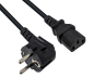 Preview: DINIC Kaltgerätekabel, Netzkabel Schutzkontaktstecker auf C13, VDE, 0,75mm², schwarz, 1m