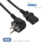Preview: DINIC Kaltgerätekabel, Netzkabel Schutzkontaktstecker auf C13, VDE, 0,75mm², schwarz, 5m