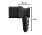 Preview: DINIC Netzkabel auf C13 90 Grad nach rechts abgewinkelt, 0,75mm², VDE, schwarz, 1.80m