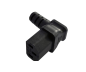Preview: DINIC Netzkabel Schuko auf C13 90 Grad nach unten abgewinkelt, 0,75mm² VDE, schwarz, 1.80m