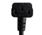Preview: DINIC Netzkabel Schuko auf C13 90 Grad nach unten abgewinkelt, 0,75mm² VDE, schwarz, 1.80m