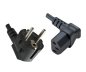 Preview: DINIC Netzkabel Schuko auf C13 90 Grad nach unten abgewinkelt, 0,75mm² VDE, schwarz, 1.80m
