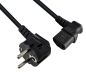 Preview: DINIC Netzkabel auf C13 90 Grad nach links abgewinkelt, 0,75mm², VDE