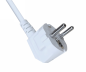 Preview: DINIC Netzkabel CEE 7/7 auf C13 gewinkelt, 0,75mm², CEE 7/7 90°/IEC 60320-C13 90° links, VDE, weiß, Länge 1,80m