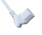 Preview: DINIC Netzkabel CEE 7/7 auf C13 gewinkelt, 0,75mm², CEE 7/7 90°/IEC 60320-C13 90° links, VDE, weiß, Länge 1,80m