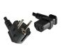Preview: DINIC Netzkabel auf C13 90 Grad nach links abgewinkelt, 0,75mm², VDE, schwarz, 1.80m
