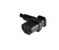 Preview: DINIC Netzkabel auf C13 90 Grad nach links abgewinkelt, 0,75mm², VDE, schwarz, 1.80m