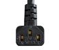 Preview: DINIC Netzkabel Schuko auf C13 90 Grad nach oben abgewinkelt, 0,75mm² VDE, schwarz, 1.80m