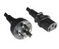 Preview: DINIC Netzkabel Argentinien Typ I auf C13, 0,75mm², schwarz, 1,8m