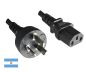 Preview: DINIC Netzkabel Argentinien Typ I auf C13, 0,75mm², schwarz, 1,8m