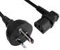 Preview: DINIC Netzkabel Australien Typ I auf C13 gewinkelt, 0,75mm², SAA, 1.80m