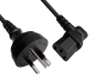 Preview: DINIC Netzkabel China Typ I 3pin auf C13 90°gewinkelt, 0,75mm², CCC, schwarz, 1,80m