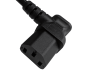 Preview: DINIC Netzkabel China Typ I 3pin auf C13 90°gewinkelt, 0,75mm², CCC, schwarz, 1,80m