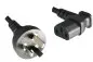 Preview: DINIC Netzkabel China Typ I 3pin auf C13 90°gewinkelt, 0,75mm², CCC, schwarz, 1,80m
