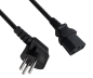 Preview: DINIC Netzkabel Israel Typ H auf C13, 0,75mm², 1,8m ISR 3pin Typ H/IEC 60320-C13, SII, schwarz