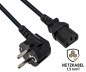 Preview: DINIC Netzkabel, extra großen Querschnitt 1,5mm², CEE 7/7 - C13, VDE-zertifiziert, schwarz, 3m