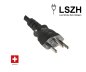 Preview: Power cord Switzerland LSZH type J (partly insulated) to C13, 1mm², approval: SEV, black, length 2.00m