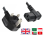 Preview: DINIC Netzkabel England UK Typ G 10A auf C13 90°, ASTA/SASO/HK/SM, 1.80m