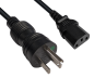 Preview: DINIC Netzkabel Amerika USA Typ B HOSPITAL GRADE auf C13, schwarz, 1.80m